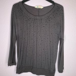 H&M grey sparkly quarter length top